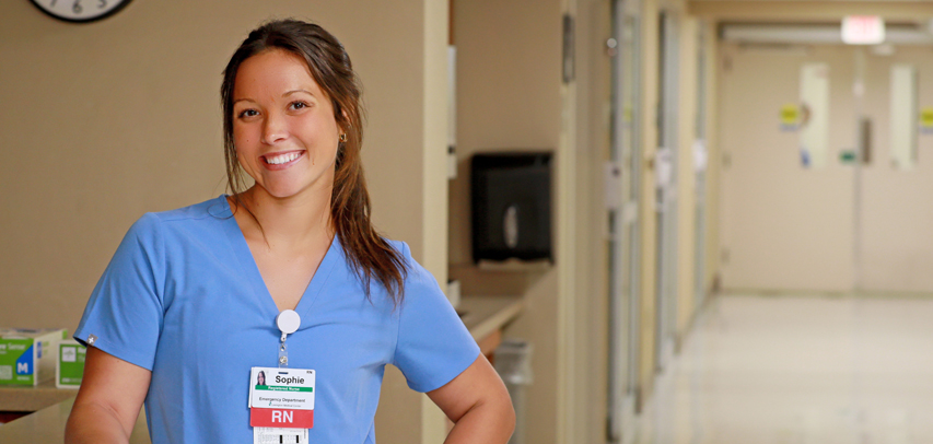 A shot of a young male registered nurse at Lexington Medical Center.